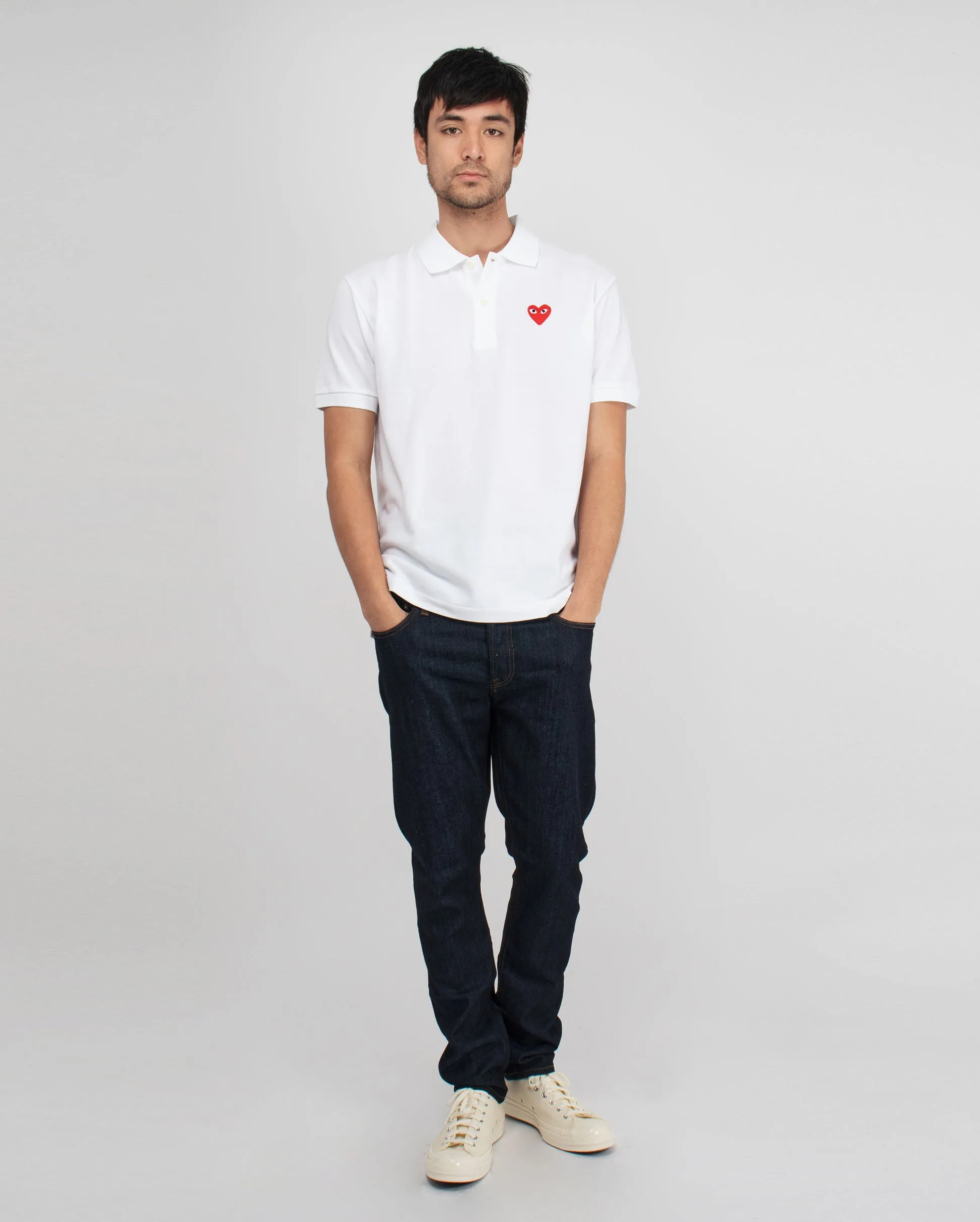 T006 RED HEART POLO SHIRT / WHITE