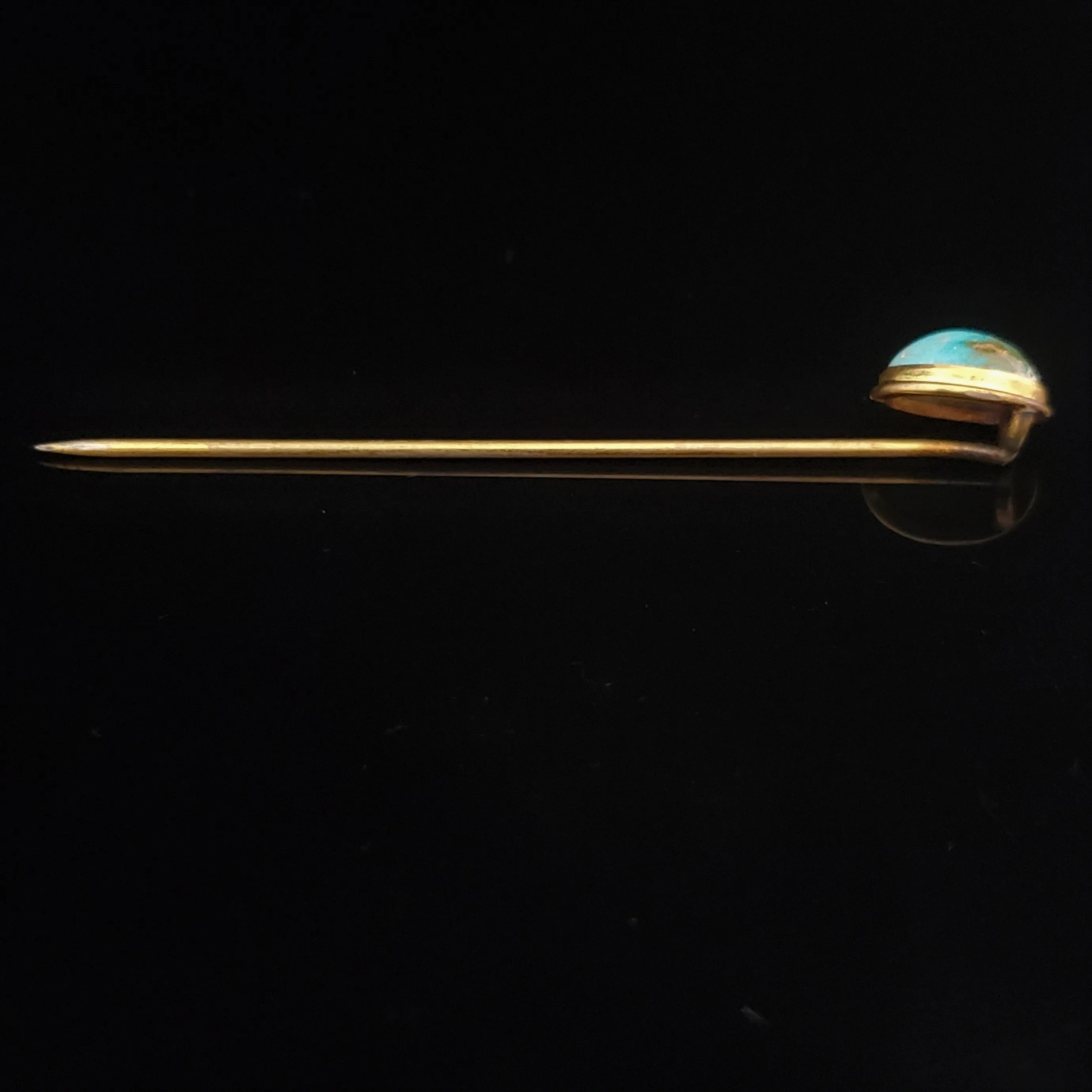 The Lafayette - Victorian Turquoise 10k Gold Stick Pin