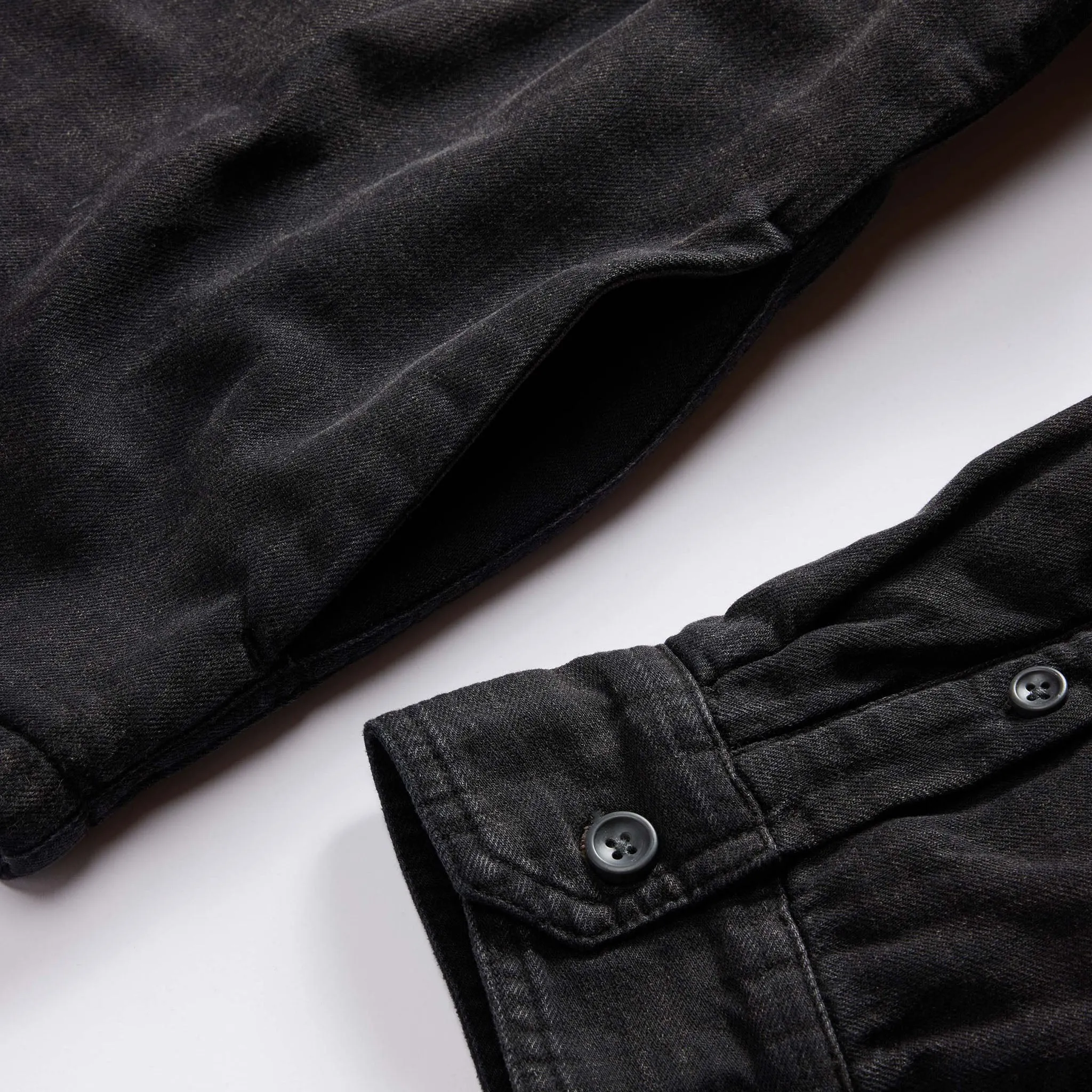 The Lined Utility Shirt in Washed Black Denim