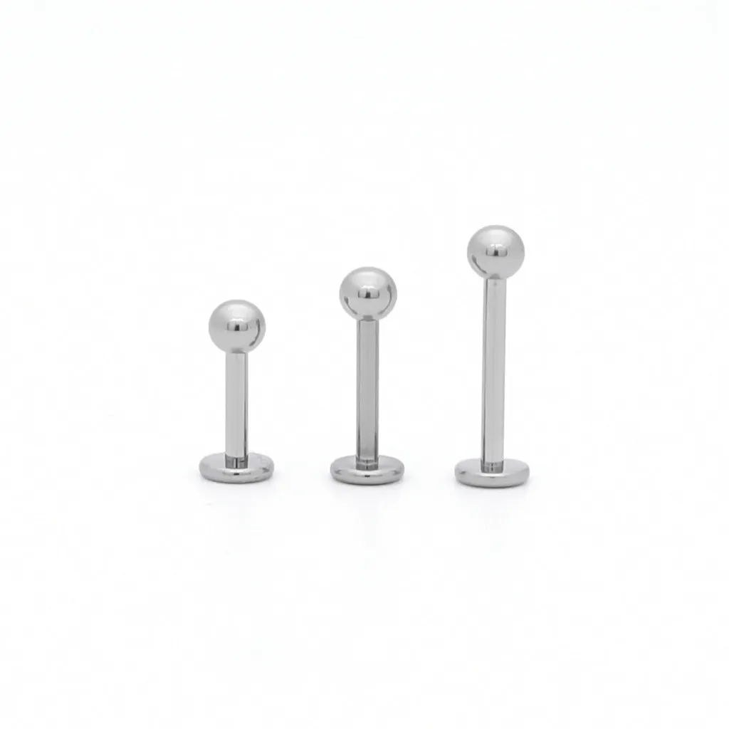 Titanium Labret Studs with Internally Threaded Ball