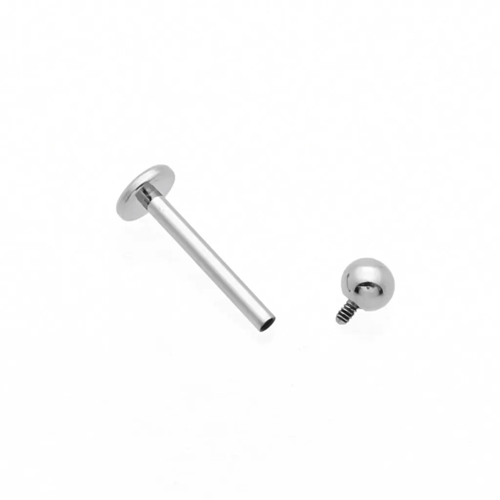 Titanium Labret Studs with Internally Threaded Ball