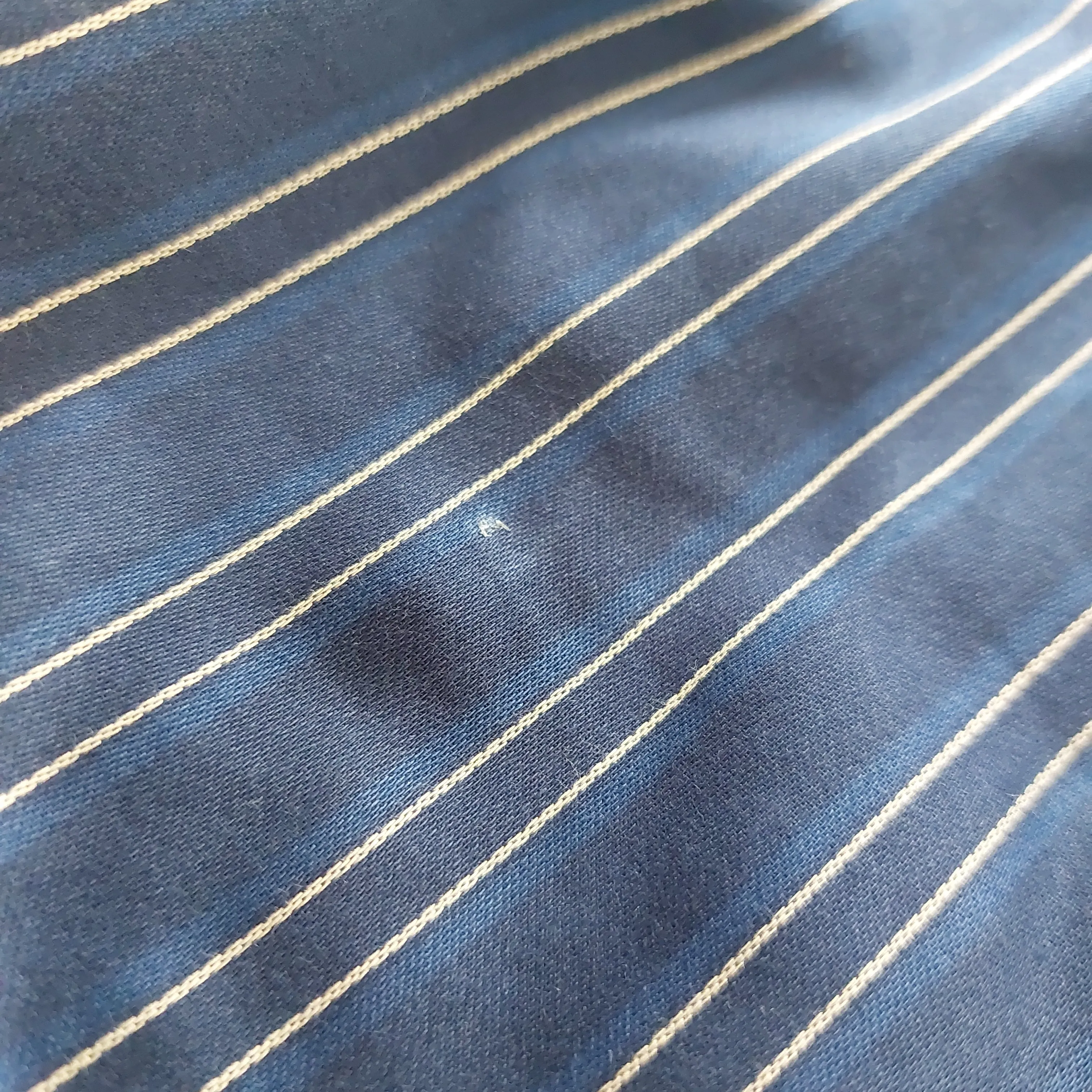 VANHEUSEN Men's Blue Striped Collared Shirt | Gently Used |