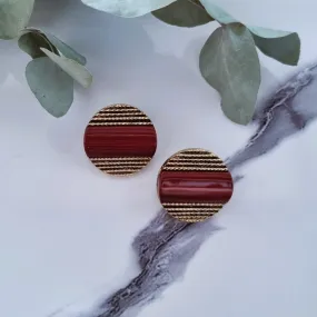 Vintage earrings - Brown on antique gold