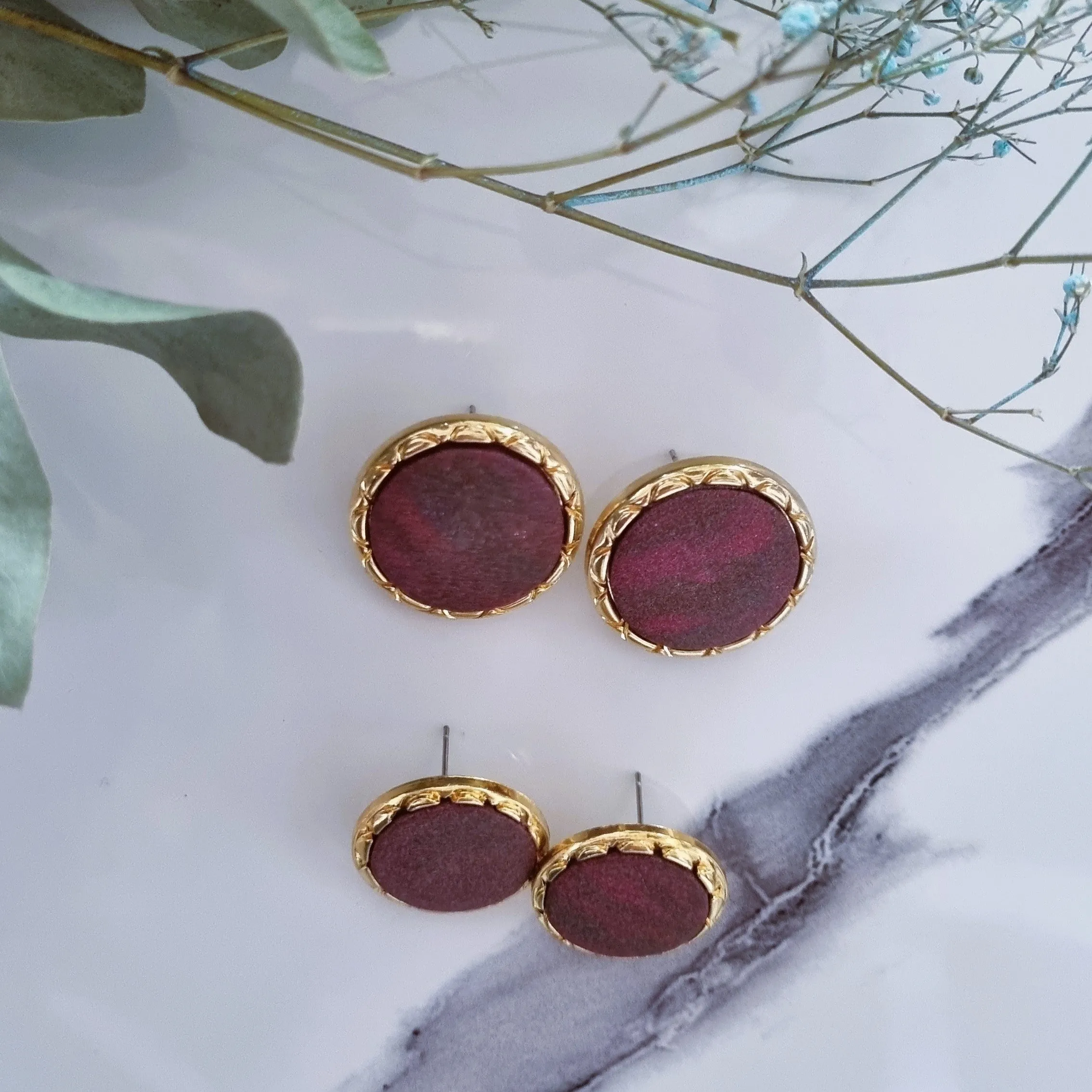 Vintage earrings - burgundy best seller