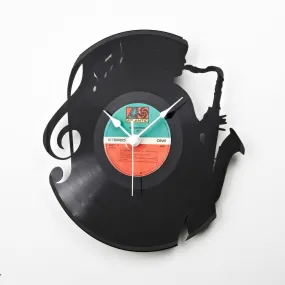 Wall Vinyl Clock Saxophone