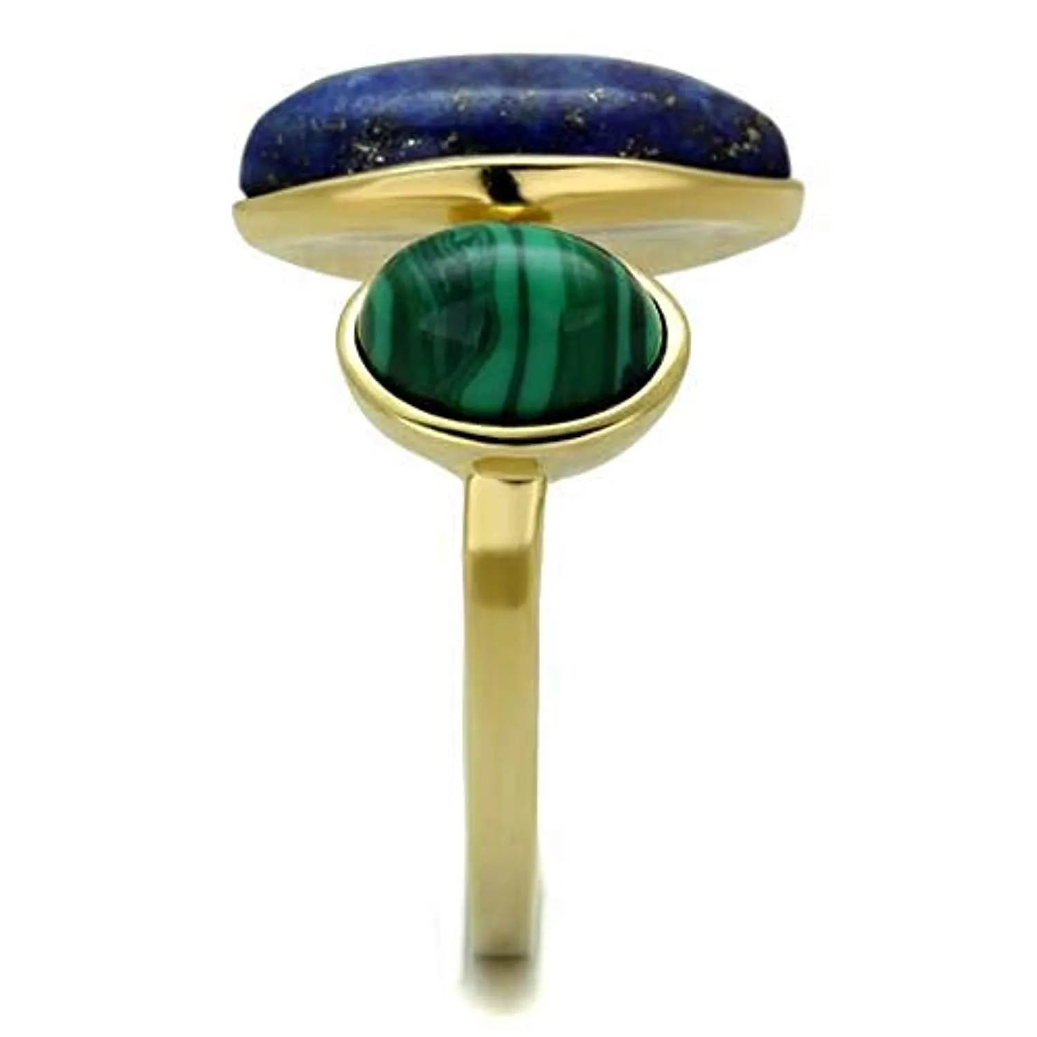 WildKlass Stainless Steel Ring IP Gold Women Precious Stone Montana