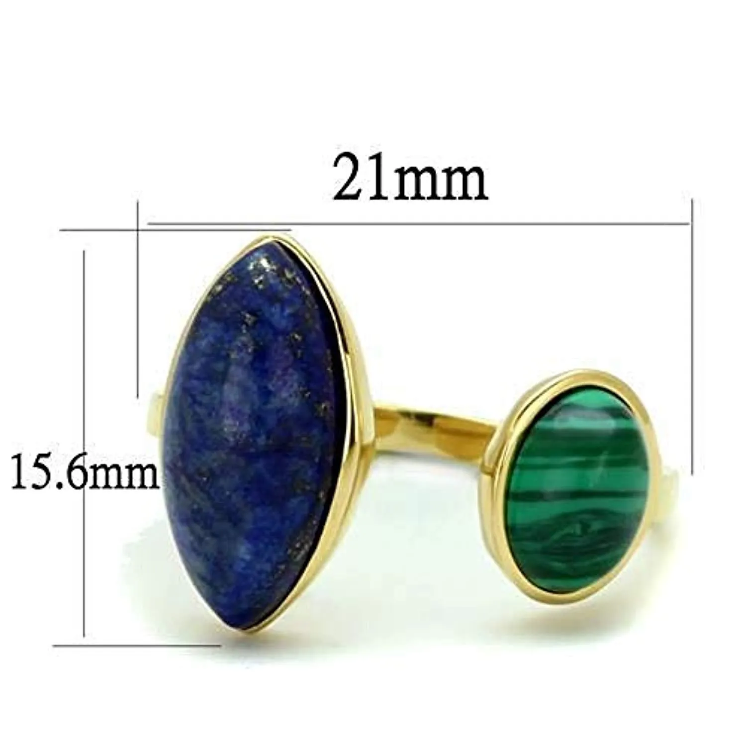 WildKlass Stainless Steel Ring IP Gold Women Precious Stone Montana