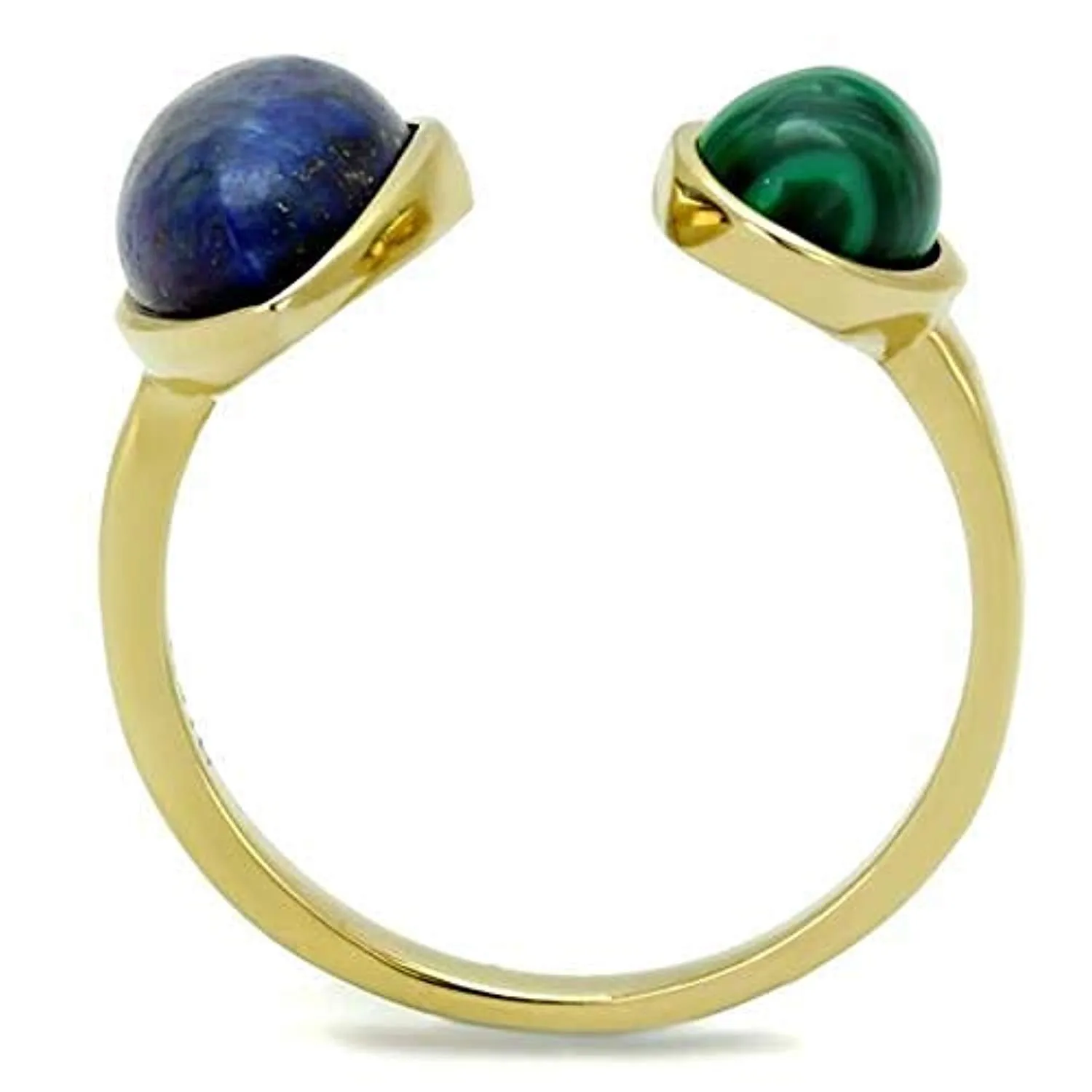 WildKlass Stainless Steel Ring IP Gold Women Precious Stone Montana