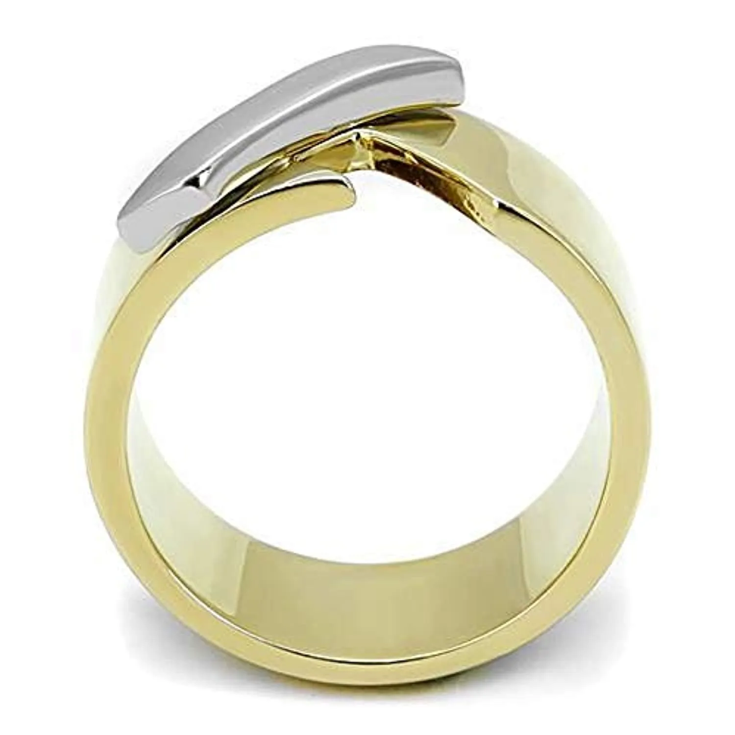 WildKlass Stainless Steel Ring Two-Tone IP Gold Women