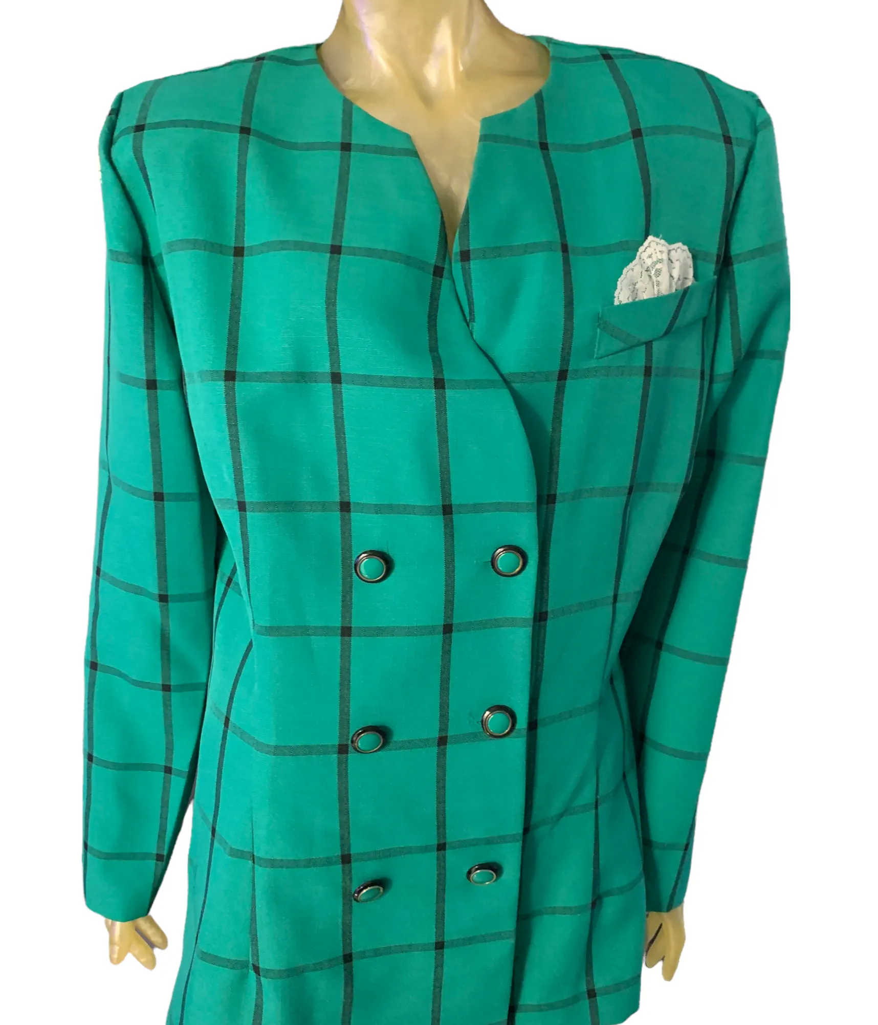 Windowpane pattern blazer