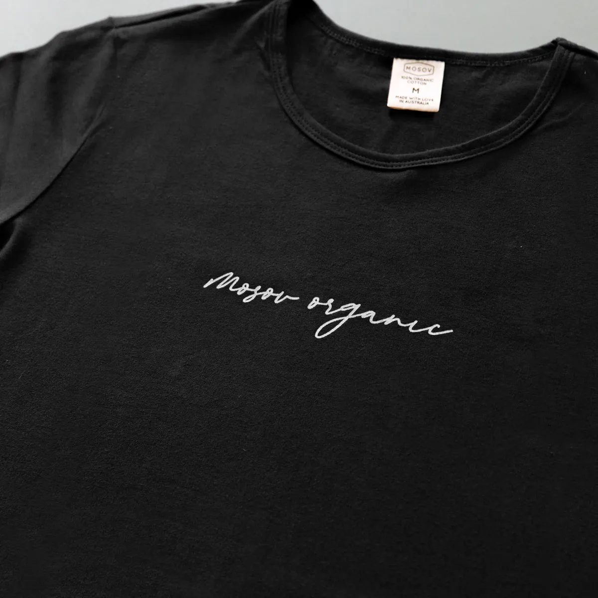 Women's Organic Script Logo T-shirt | Black