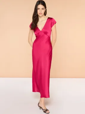 Woolf Midi Dress in Magenta