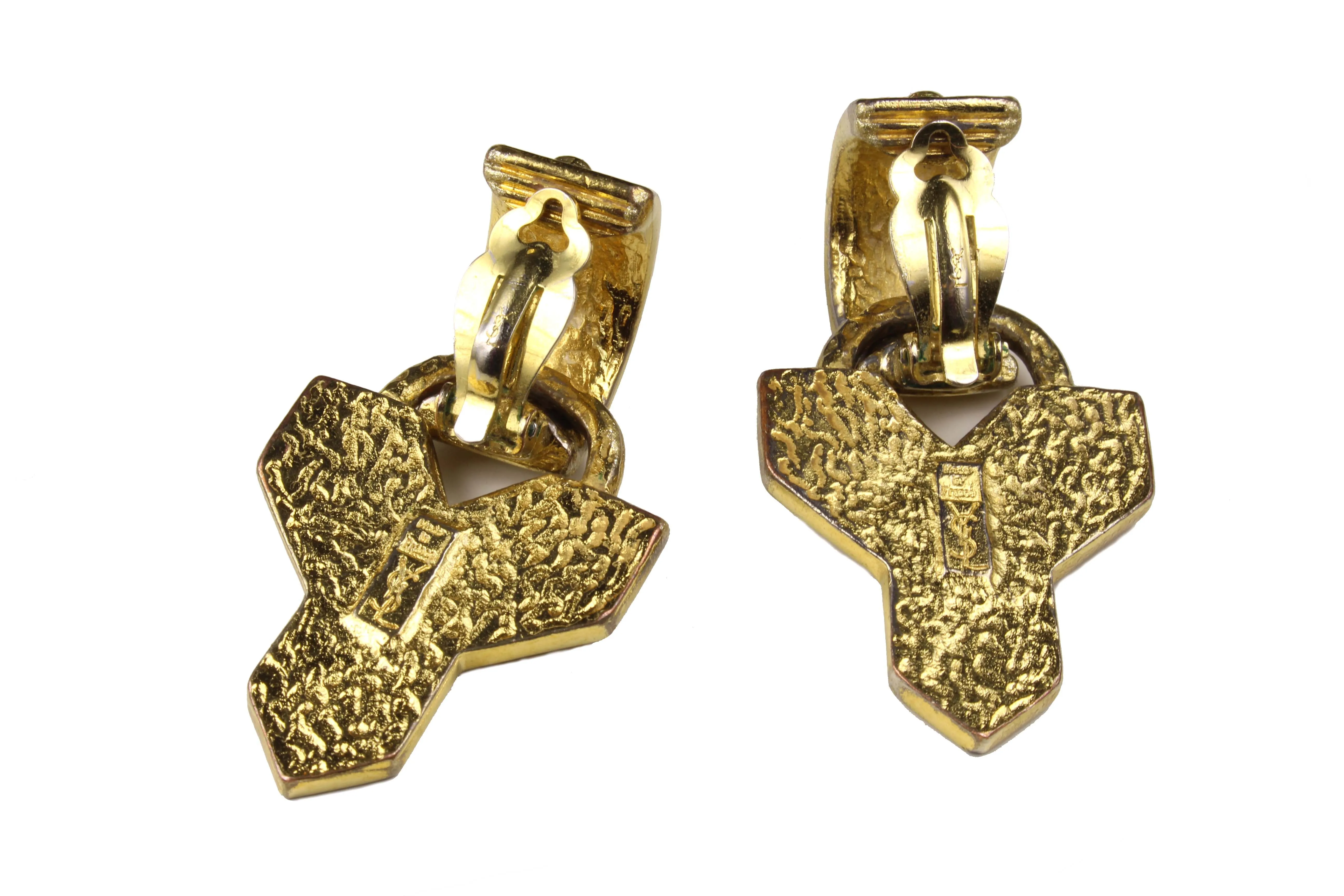 YVES SAINT LAURENT iconic Y earrings